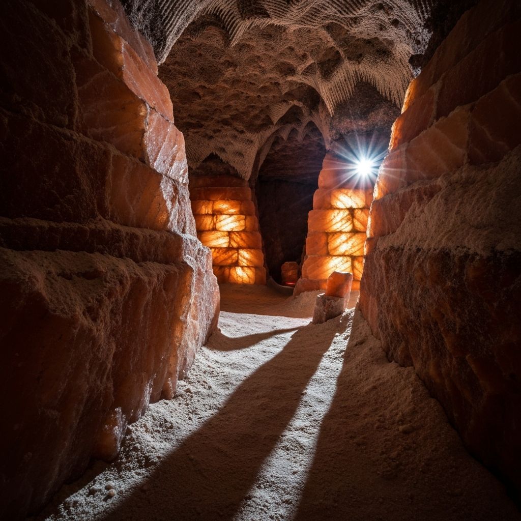 Himalayan salt cave interior